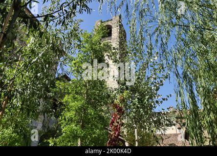 Bergamo alter Platz mit viel Grün bedeckt Inszenierung von Cassian Schmidt für Master of Landscape Naturalistic Festival. Stockfoto