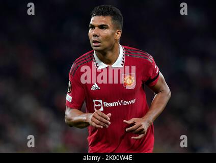 Manchester, England, 8.. September 2022. Casemiro von Manchester United während des Spiels der UEFA Europa League in Old Trafford, Manchester. Bildnachweis sollte lauten: Andrew Yates / Sportimage Stockfoto