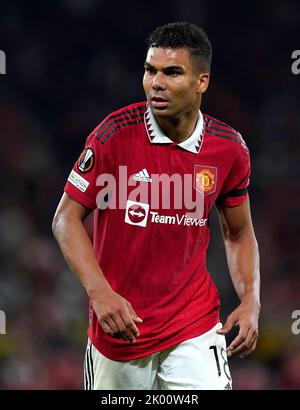 Manchester, England, 8.. September 2022. Casemiro von Manchester United während des Spiels der UEFA Europa League in Old Trafford, Manchester. Bildnachweis sollte lauten: Andrew Yates / Sportimage Stockfoto