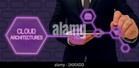 Inspiration showing sign Cloud ArchitecturesVarious Engineered Databases Software Applications. Business Showcase verschiedene Engineered-Datenbanken Stockfoto