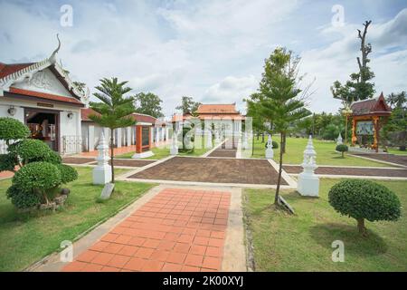 Phra That Sawi ist eines der Reiseziele in Wat Phra That Sawi Chumphon Provinz, Thailand. Stockfoto