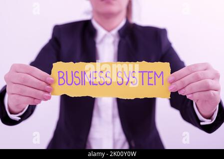 Handschrift Zeichen Business SystemEine Methode zur Analyse der Informationen von Organisationen. Geschäftsansatz Eine Methode zur Analyse der Informationen von Stockfoto