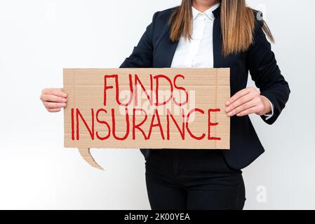 Textüberschrift zur Darstellung der KapitalversicherungDie Form der kollektiven Kapitalanlage bot eine Versicherungspolitik. Konzept bedeutet Form der kollektiven Investition Stockfoto