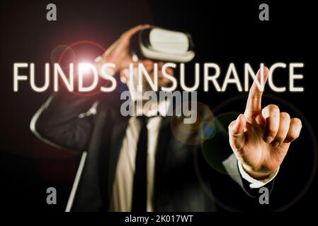 Textüberschrift zur Darstellung der KapitalversicherungDie Form der kollektiven Kapitalanlage bot eine Versicherungspolitik. Geschäftsidee Form kollektiver Investitionen Stockfoto