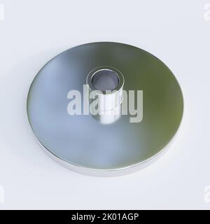 Neodym-Magnete isoliert auf weißem Hintergrund. 3D Rendering Stockfoto