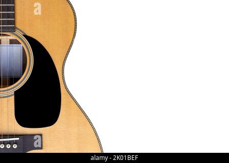 Akustische Holzgitarre mit schwarzer Fingerplatte Stockfoto
