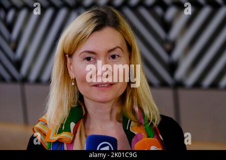 Brüssel, Belgien. 09. September 2022. Ministerin Riina SIKKUT bei einem Treffen der EU-Energieminister, um am 9. September 2022 am EU-Hauptsitz in Brüssel, Belgien, Lösungen für steigende Energiepreise zu finden. Kredit: ALEXANDROS MICHAILIDIS/Alamy Live Nachrichten Stockfoto