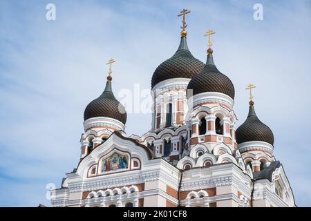 Alexander-Nevsky-Kathedrale auf dem Toompea-Hügel in Tallinn, Estland. Stockfoto