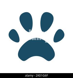 Hochwertige dunkelblaue flache Hund, Auto Pfote Mark Symbol. Piktogramm, Tier, Haustier. Nützlich für Websites, Banner, Grußkarten, Apps und Beiträge in sozialen Medien. Stockfoto