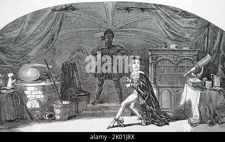 Mary Shelley Frankenstein (1818) ist die Inspiration für eine „Extravaganz“, die im Januar 1850 im Adelphi Theatre, London, produziert wurde. Stockfoto