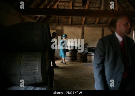 Vizepräsident Cheney Tours Jamestown Siedlung mit Königin Elizabeth II, Prinz Philip und Mrs. Lynne Cheney - 4. Mai 2007, Virginia USA Stockfoto