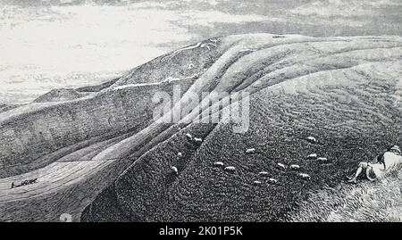 Vals of the White Horse, zeigt das Uffington White Horse. Stockfoto