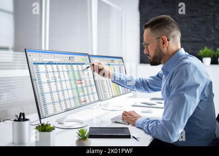 Kalkulationstabellen Für Medizinische Kodierungen Von Rechnungen Und Abrechnungscodes Stockfoto