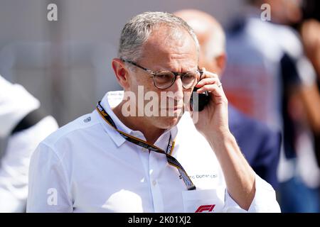 Stefano Domenicali, President und CEO von Formula One, vor dem ersten Training beim Großen Preis von Italien in Monza. Bilddatum: Freitag, 9. September 2022. Stockfoto