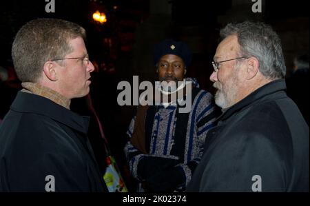 Besuch von Sekretär Shaun Donovan in der New York Avenue Presbyterian Church, Washington, D.C., um sich mit Obdachlosen und Aktivisten zu treffen. Stockfoto
