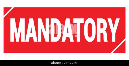 OBLIGATORISCHER Text auf rotem grungy Stempelschild geschrieben. Stockfoto