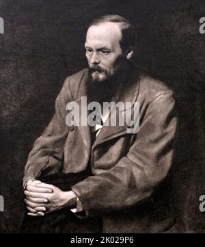 Porträt des Schriftstellers Fjodor Michailowitsch Dostojewski. 1877.Wassili Perow (1833-1882). Dostojewski (1821 - 1881), war ein russischer Schriftsteller, Philosoph, Kurzgeschichtenschreiber, Essayist und Journalist. Stockfoto