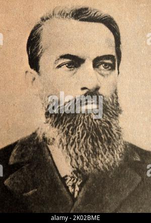 Dimitar Blagoev (1856-1924). Organisator einer der ersten sozialdemokratischen Gruppen in Russland. Führer der bulgarischen revolutionären Sozialdemokratie und später der bulgarischen Kommunistischen Partei. Stockfoto