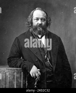 Michail Alexandrowitsch Bakunin (1814 - 1876); russischer revolutionärer Anarchist, Sozialist und Gründer des kollektivistischen Anarchismus. Er gilt als einer der einflussreichsten Persönlichkeiten des Anarchismus und als einer der wichtigsten Begründer der revolutionären sozialistischen und sozial anarchistischen Tradition Stockfoto