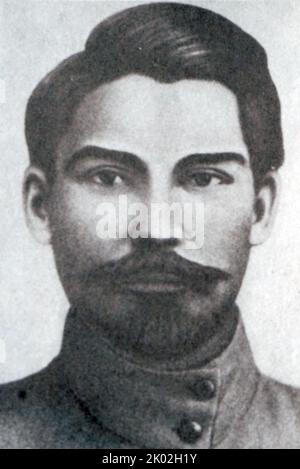 Mykola Oleksandrowitsch Schtschors (1895 - 1919) Kommandant der Roten Armee, Mitglied der Kommunistischen Partei Russlands, während des russischen Bürgerkrieges und manchmal auch ukrainischer Tschapajew genannt. Stockfoto