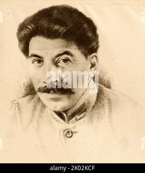 Joseph Vissarionovich Stalin (1878 - 1953)georgischer Revolutionär und sowjetischer Politiker, der die Sowjetunion von Mitte 1920s bis zu seinem Tod im Jahr 1953 regierte. Er war Generalsekretär der Kommunistischen Partei der Sowjetunion (1922-1952) und Premierminister der Sowjetunion (1941-1953). Stockfoto