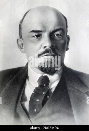 Wladimir Iljitsch Uljanow (1870 - 1924), besser bekannt als Lenin. Russischer Revolutionär, Politiker und Politoretiker. Er diente von 1917 bis 1924 als Regierungschef der Sowjetunion und von 1922 bis 1924 als Regierungschef der Sowjetunion. Stockfoto
