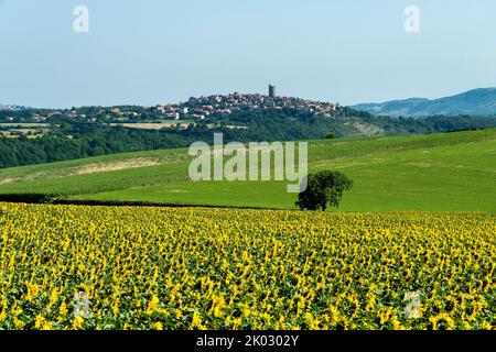 Montpeyroux Dorf mit der Bezeichnung Les Plus Beaux Villages de France, Puy de Dome , Auvergne-Rhone-Alpes, Frankreich Stockfoto