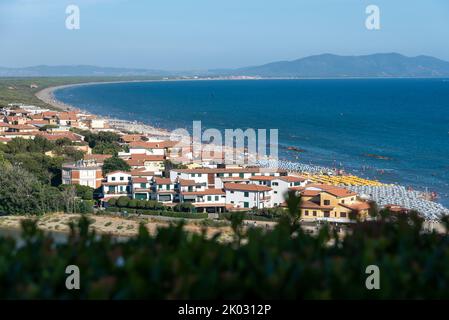 Castiglione della Pescaia, beliebter Badeort am Tyrrhenischen Meer, Provinz Grosseto, Toskana, Italien Stockfoto