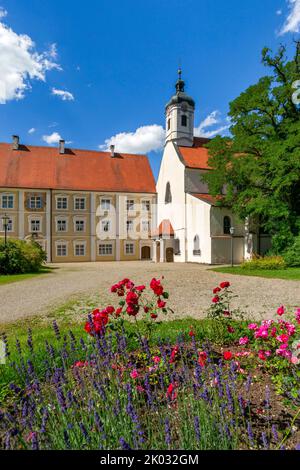 Das ehemalige Reichsabtei Gutenzell war ein kaiserliches Zisterzienserkloster, das 1237 an der Rot in der heutigen Gemeinde Gutenzell-Hürbel im oberschwäbischen Biberach gegründet wurde. Stockfoto