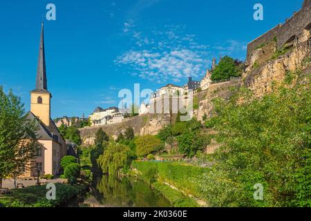 Kloster Neumünster im Bezirk Grund, Luxemburg-Stadt, Großherzogtum Luxemburg, Europa Stockfoto
