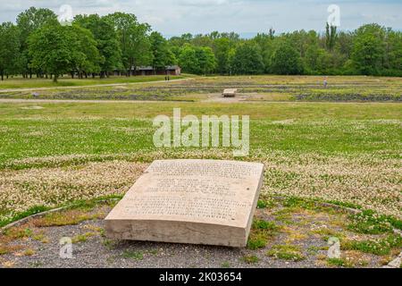 Lagergelände, KZ-Gedenkstätte Buchenwald auf dem Ettersberg bei Weimar, Thüringen, Deutschland Stockfoto