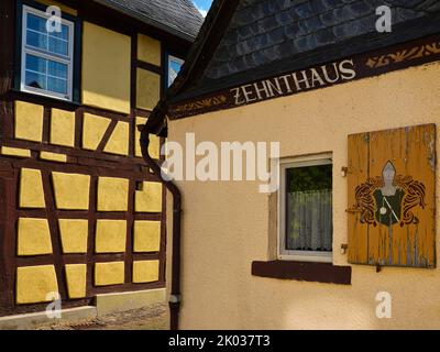 Europa, Deutschland, Hessen, Mittelhessen, Hessen-Nassau, Naturpark Taunus, Westerwald, Lahn, Runkel an der Lahn, Altstadt Stockfoto