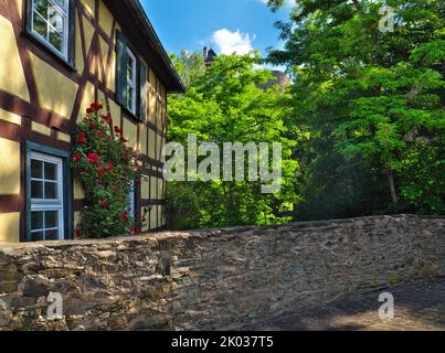 Europa, Deutschland, Hessen, Mittelhessen, Hessen-Nassau, Naturpark Taunus, Westerwald, Lahn, Runkel an der Lahn, Altstadt Stockfoto