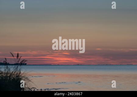 Ostsee, Sonnenuntergang, Abendstimmung, Stein in Norddeutschland, Schleswig-Holstein, Deutschland Stockfoto