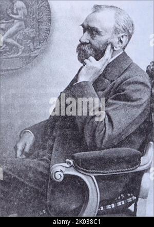 Alfred Nobel (1833 - 1896), Erfinder des Dynamit und einer der größten Industriellen des 19.. Jahrhunderts. Schwedischer Chemiker, Ingenieur, Erfinder, Geschäftsmann und Philanthropin. Stockfoto