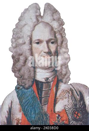 Feldmarschall Boris Scheremetew war ein russischer Diplomat und Generalfeldmarschall während des Großen Nordischen Krieges. 1706 wurde er der erste russische Graf. Stockfoto