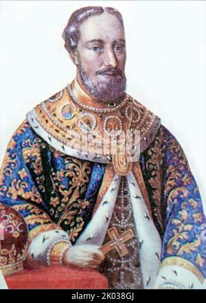 Michael I. (1596 - 1645) wurde der erste russische Zar des Hauses Romanow, nachdem ihn der Semskij sobor von 1613 zur Herrschaft des Zarenherrn von Russland gewählt hatte. Stockfoto