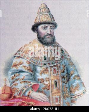 Michael I. (1596 - 1645) wurde der erste russische Zar des Hauses Romanow, nachdem ihn der Semskij sobor von 1613 zur Herrschaft des Zarenherrn von Russland gewählt hatte. Stockfoto