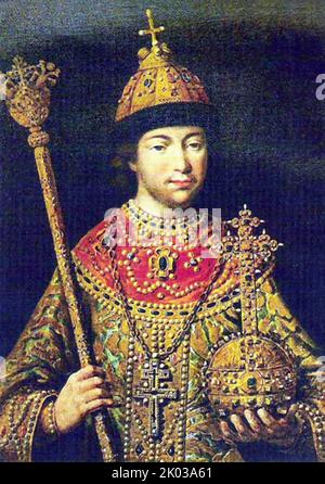 Michael I. (1596 - 1645) erster russischer Zar des Hauses Romanow nach dem Semskij sobor von 1613 wählte ihn zur Herrschaft des Zarenherrn von Russland. Stockfoto