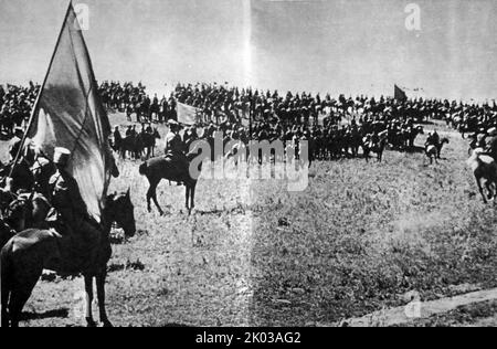 Erste Kavalleriearmee. 1920. Russischer Bürgerkrieg. Stockfoto