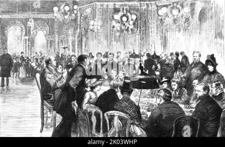 „Ein Besuch in Monte Carlo, das Innere des Glücksspielsalons“, 1886. Aus „Die Grafik. An Illustrated Weekly Newspaper Band 33. Januar bis Juni 1886“. Stockfoto