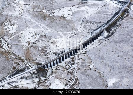 Ribblehead Viaduct oder Batty Moss Viaduct auf der Settle-Carlisle Railway, North Yorkshire, 2018. Stockfoto