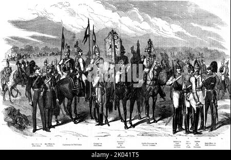 'Uniform der russischen Armee - Kavallerie - Division der Kürassier der Garde', 1854. Aus „Cassells Illustrated Family Paper; London Weekly 31/12/1853 - 30/12/1854“. Stockfoto