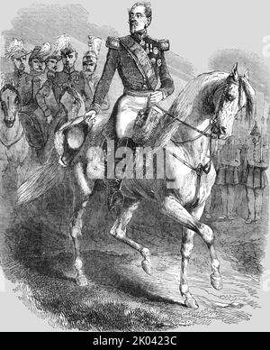 Marschall Arnaud, Oberbefehlshaber der französischen Armee im Osten, 1854. Aus „Cassells Illustrated Family Paper; London Weekly 31/12/1853 - 30/12/1854“. Stockfoto