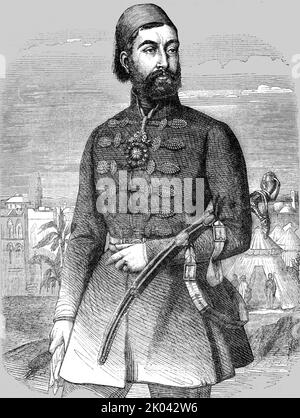 „Mehmed Pasha; Großweser der Türkei“, 1854. Aus „Cassells Illustrated Family Paper; London Weekly 31/12/1853 - 30/12/1854“. Stockfoto