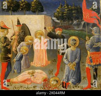 Das Martyrium der Heiligen Cosmas und Damian (Predella des Annalena Altarpiece), c. 1440. Gefunden in der Sammlung des San Marco, Florenz. Stockfoto