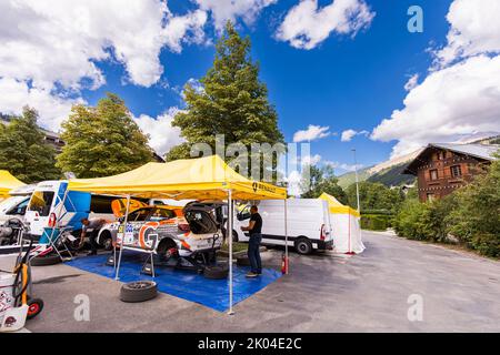 68 MYR Louis, FLAJOLET Camille, Renault Clio RS Line Rally5, Ambiente während der Rallye Mont-Blanc Morzine 2022, 6. Runde des Championnat de France des Rallye 2022, vom 8. Bis 10. September in Morzine, Frankreich - Foto Bastien Roux / DPPI Stockfoto