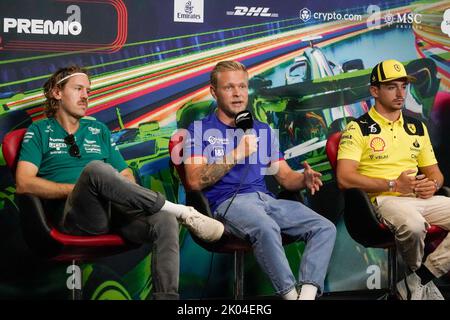 Monza, MB, Italien. 9.. September 2022. Driver Pressekonferenz während DER FORMEL 1 PIRELLI GRAN PREMIO D'ITALIA 2022, Monza, ITALIEN (Bildquelle: © Alessio De Marco/ZUMA Press Wire) Bildquelle: ZUMA Press, Inc./Alamy Live News Stockfoto