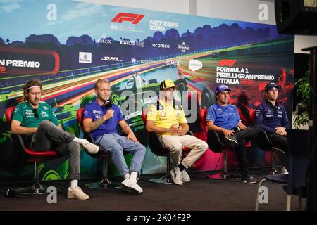 Monza, MB, Italien. 9.. September 2022. Driver Pressekonferenz während DER FORMEL 1 PIRELLI GRAN PREMIO D'ITALIA 2022, Monza, ITALIEN (Bildquelle: © Alessio De Marco/ZUMA Press Wire) Bildquelle: ZUMA Press, Inc./Alamy Live News Stockfoto