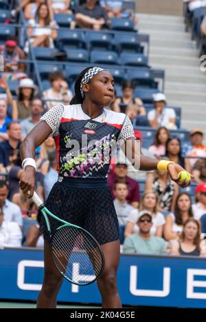 Coco Gauff (USA) tritt bei den US Open 2022 an. Stockfoto